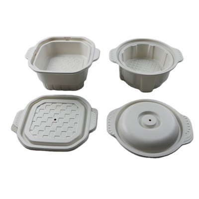 China Factory Eco Disposable Biodegradable Bamboo Food Containers