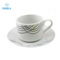 Top quality unbreakable ceramic coffee cup and saucer